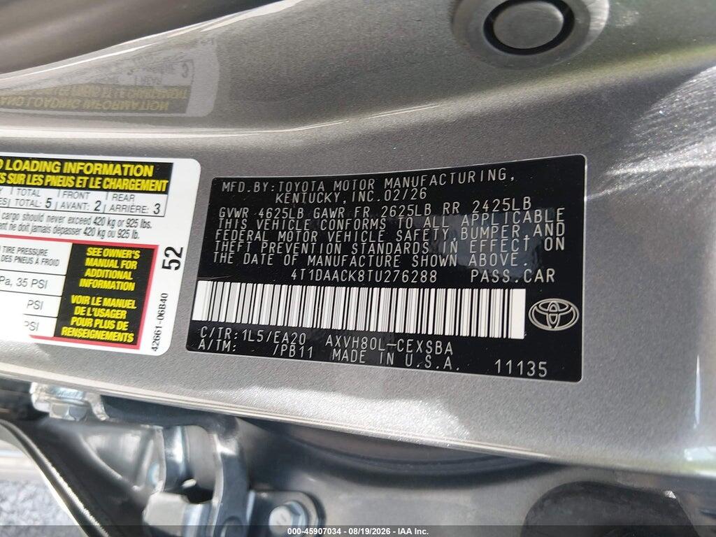 4T1DAACK8TU276288 2026 TOYOTA CAMRY photo no. 9