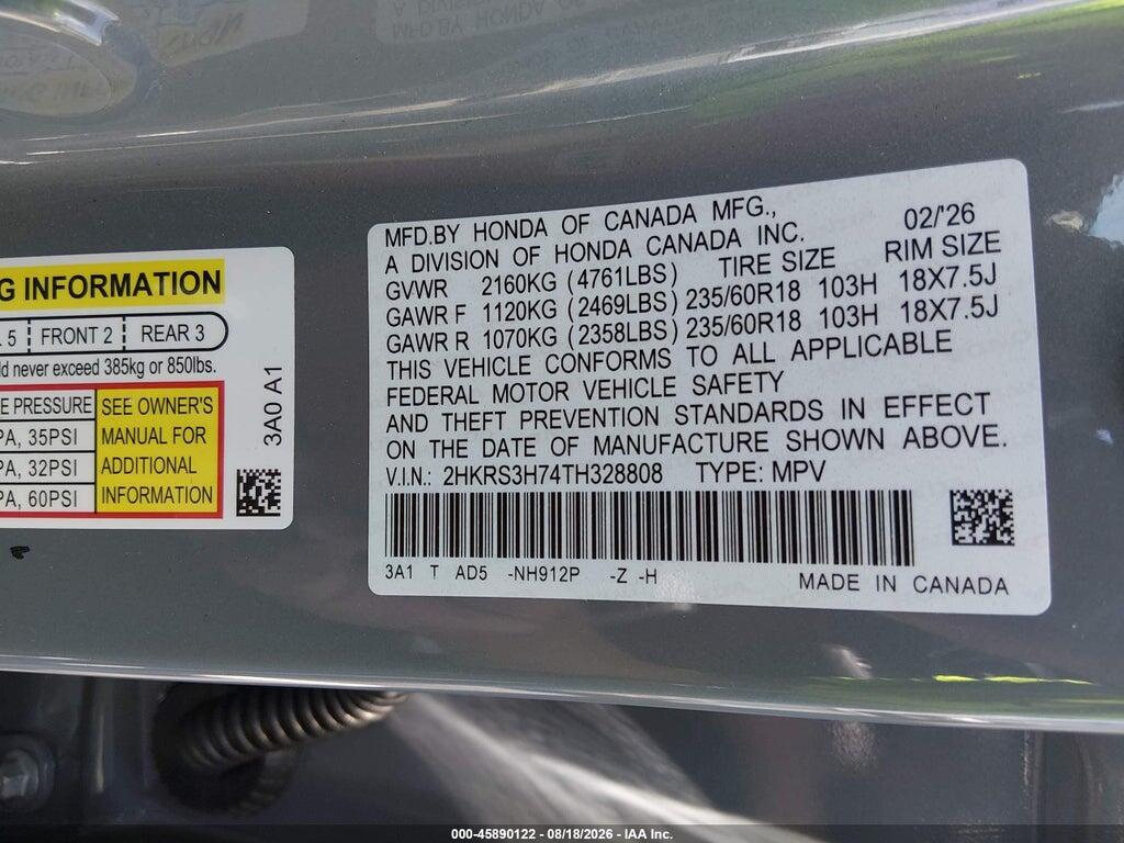 2HKRS3H74TH328808 2026 HONDA CR-V photo no. 9