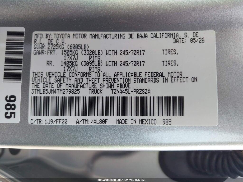 3TMLB5JN4TM279825 2026 TOYOTA TACOMA photo no. 9