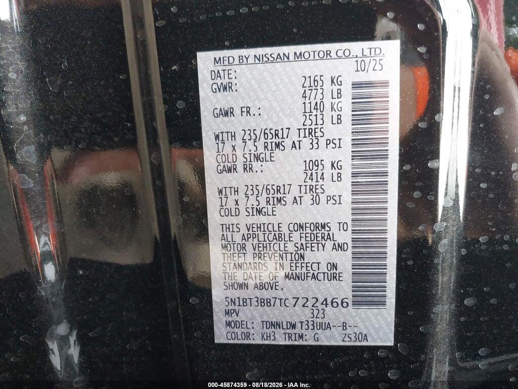 5N1BT3BB7TC722466 2026 NISSAN ROGUE photo no. 9