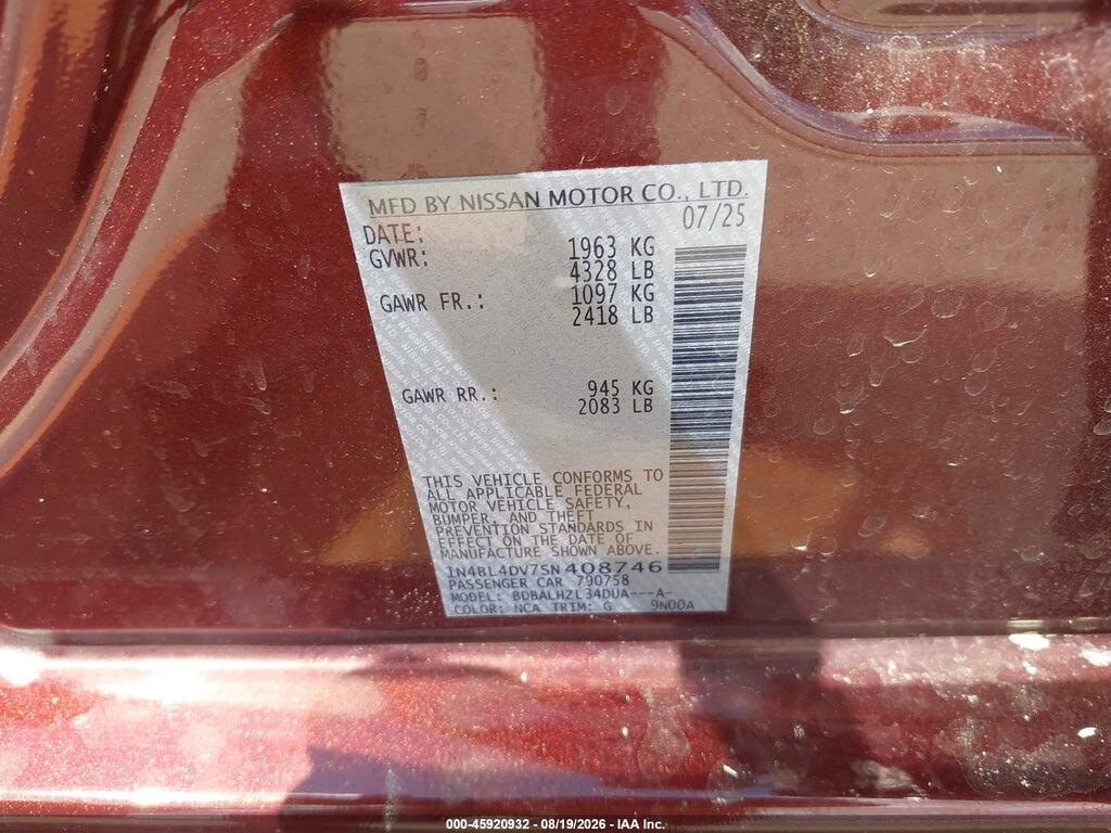 1N4BL4DV7SN408746 2025 NISSAN ALTIMA photo no. 9