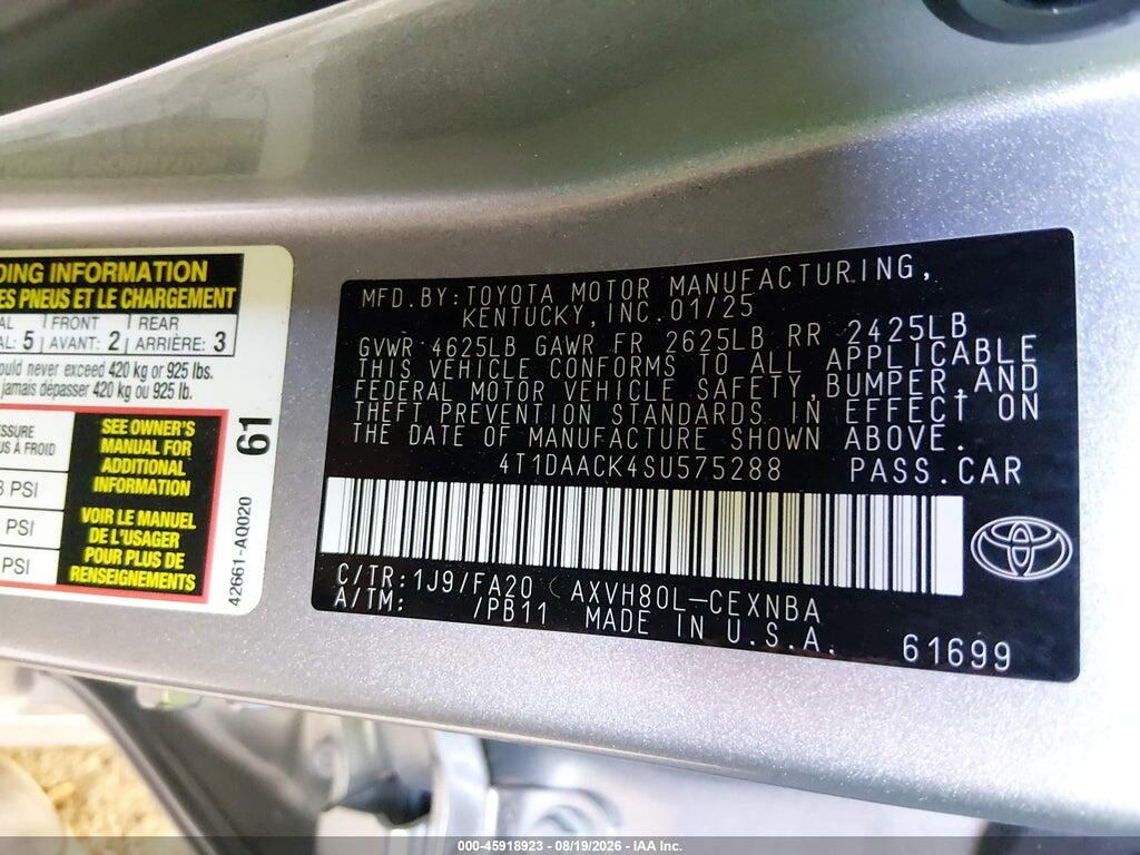 4T1DAACK4SU575288 2025 TOYOTA CAMRY photo no. 9
