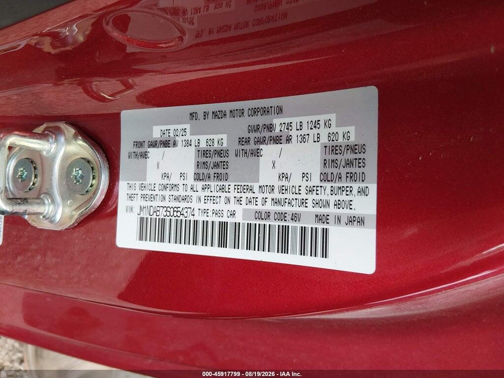 JM1NDAB73S0654374 2025 MAZDA MX-5 MIATA photo no. 9