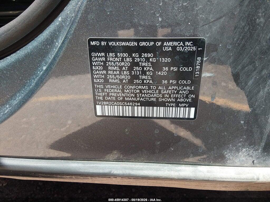1V2BR2CA0SC546294 2025 VOLKSWAGEN ATLAS photo no. 9
