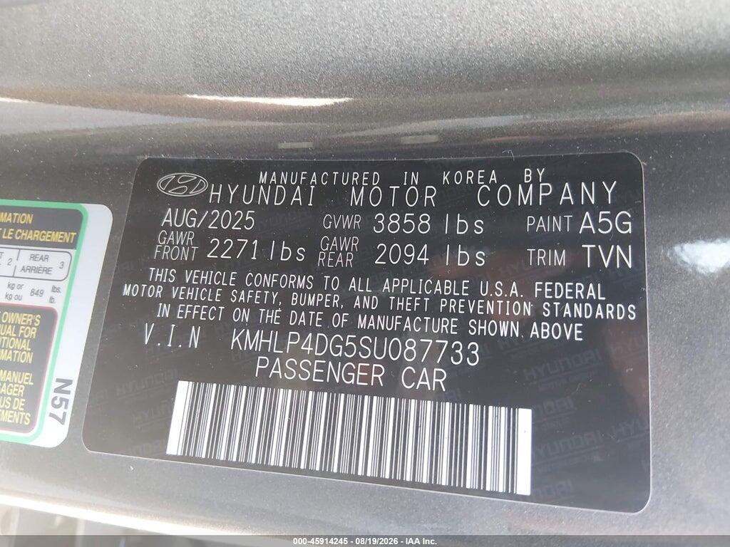 KMHLP4DG5SU087733 2025 HYUNDAI ELANTRA photo no. 9