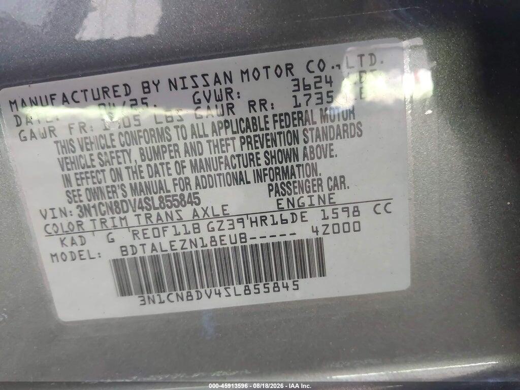 3N1CN8DV4SL855845 2025 NISSAN VERSA photo no. 9
