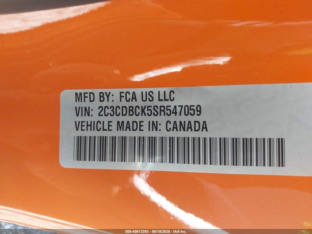 2C3CDBCK5SR547059 2025 DODGE CHARGER DAYTONA photo no. 9