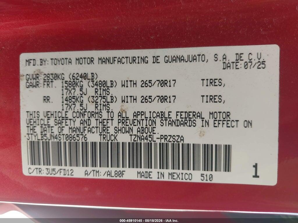 3TYLB5JN4ST086576 2025 TOYOTA TACOMA photo no. 9