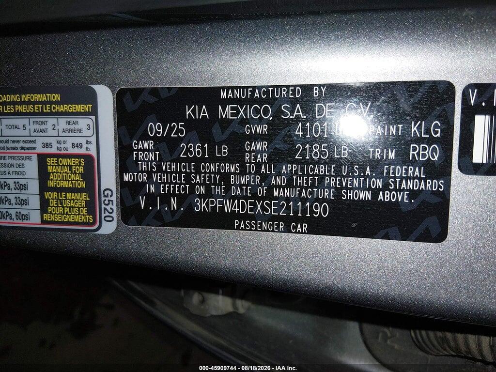 3KPFW4DEXSE211190 2025 KIA K4 photo no. 9