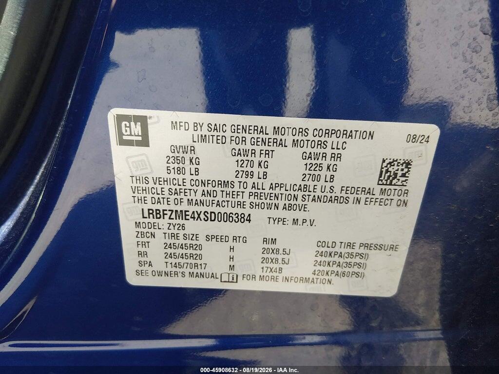 LRBFZME4XSD006384 2025 BUICK ENVISION photo no. 9