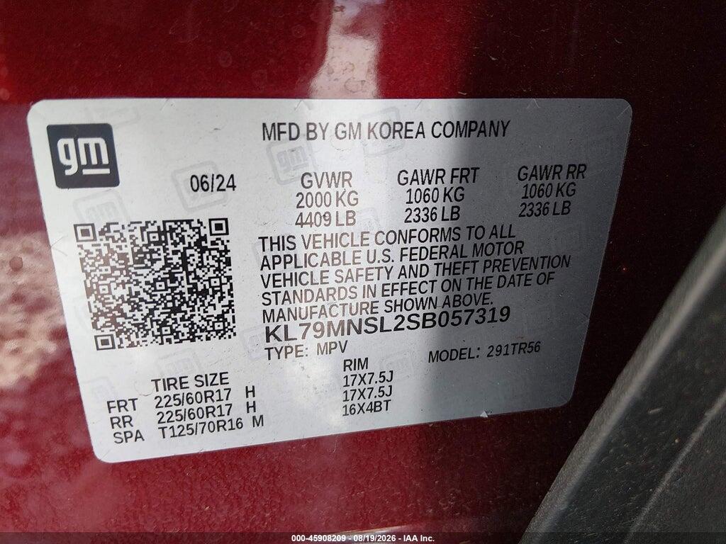 KL79MNSL2SB057319 2025 CHEVROLET TRAILBLAZER photo no. 9