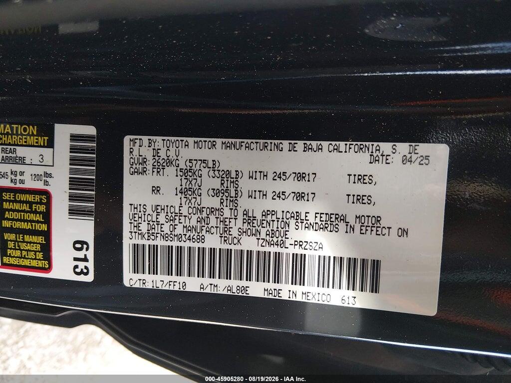 3TMKB5FN8SM034688 2025 TOYOTA TACOMA photo no. 9