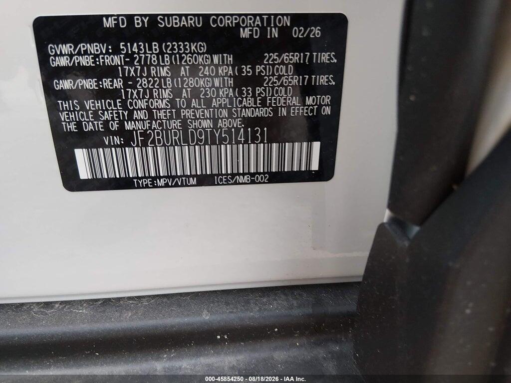 JF2BURLD9TY514131 2026 SUBARU OUTBACK photo no. 9