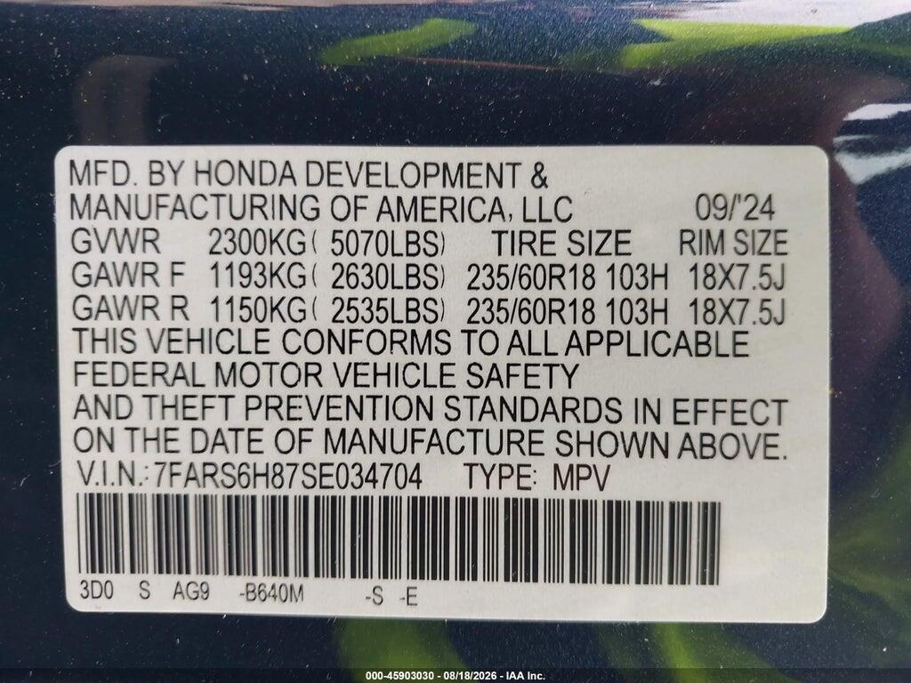 7FARS6H87SE034704 2025 HONDA CR-V HYBRID photo no. 9