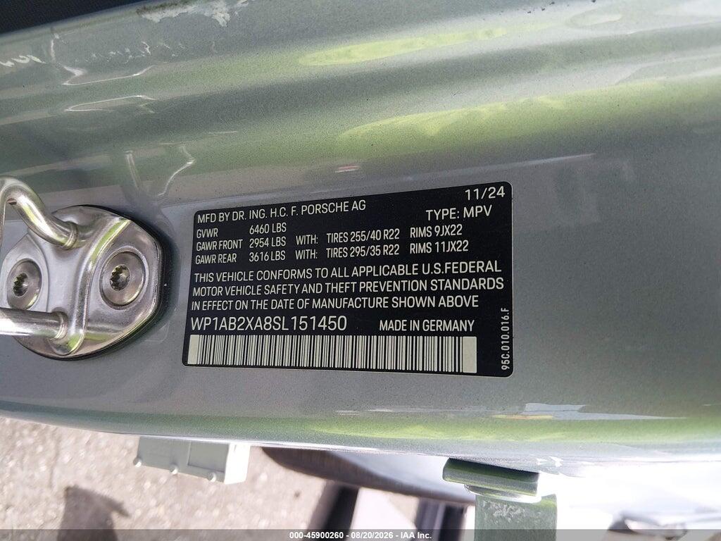 WP1AB2XA8SL151450 2025 PORSCHE MACAN ELECTRIC photo no. 9