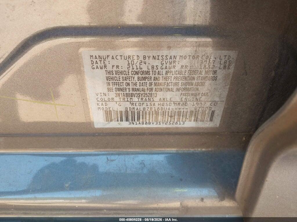 3N1AB8BV3SY252813 2025 NISSAN SENTRA photo no. 9