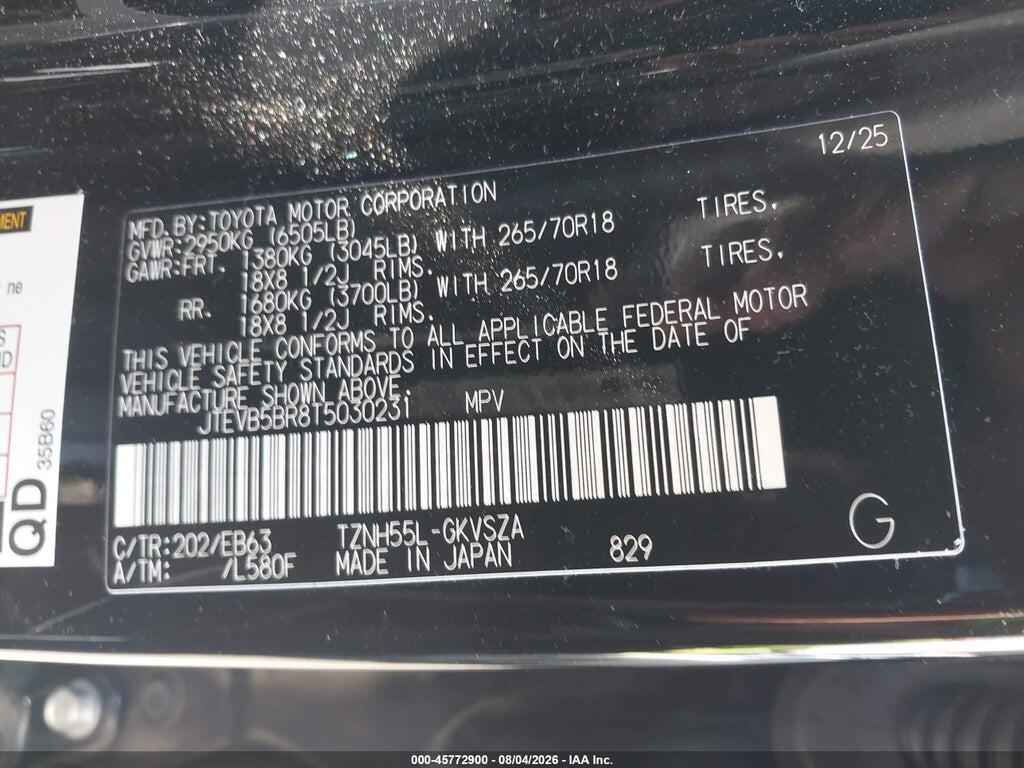 JTEVB5BR8T5030231 2026 TOYOTA 4RUNNER HYBRID photo no. 9