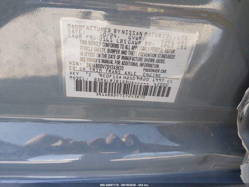 3N1AB8DV7SY243870 2025 NISSAN SENTRA photo no. 9