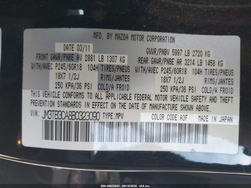 JM3TB3CA8B0323090 2011 MAZDA CX-9 photo no. 9