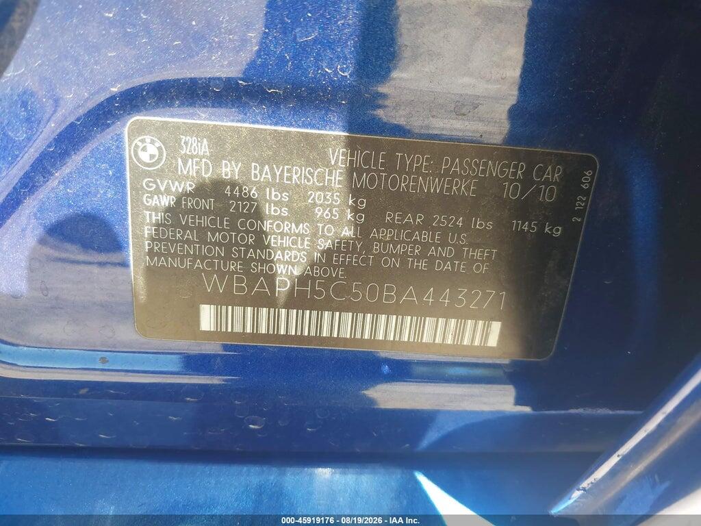WBAPH5C50BA443271 2011 BMW 328I photo no. 9