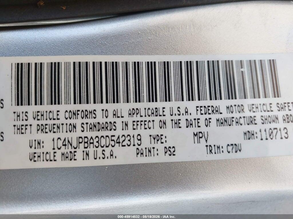 1C4NJPBA3CD542319 2012 JEEP PATRIOT photo no. 9