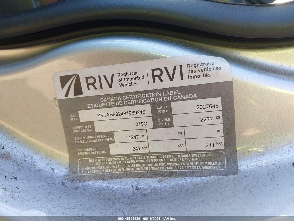 YV1AH992481069246 2008 VOLVO S80 photo no. 9