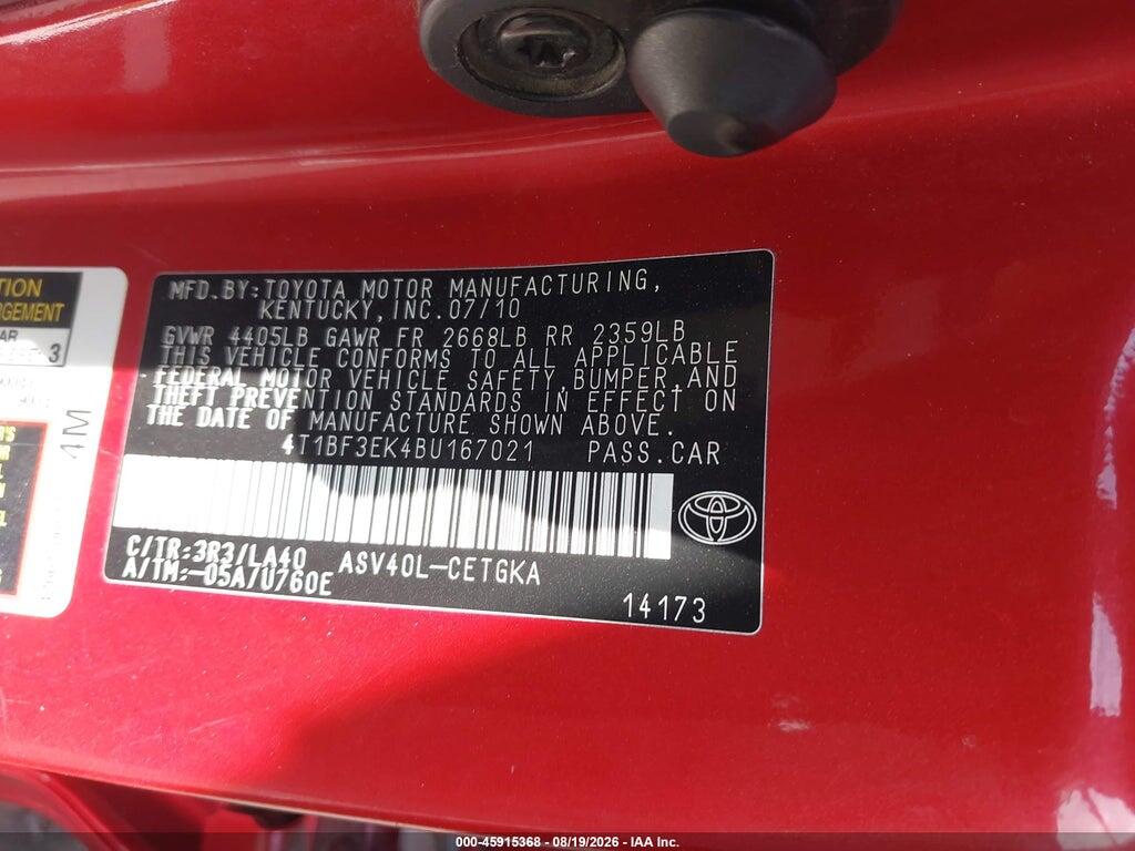 4T1BF3EK4BU167021 2011 TOYOTA CAMRY photo no. 9
