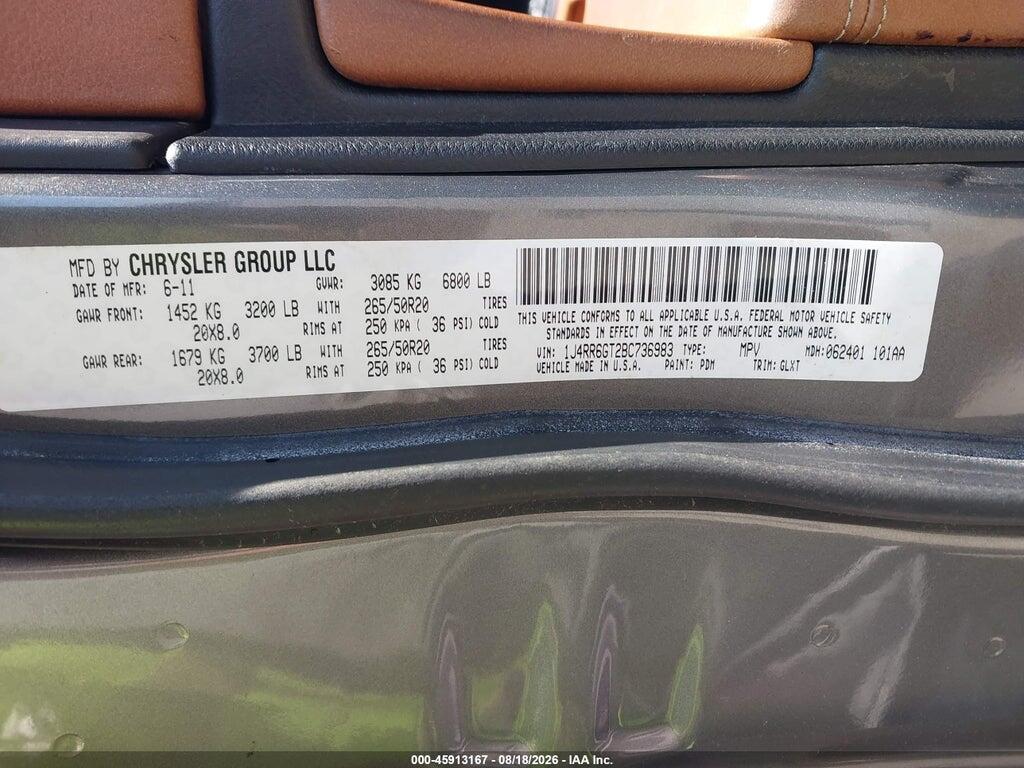 1J4RR6GT2BC736983 2011 JEEP GRAND CHEROKEE photo no. 9