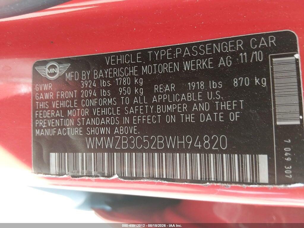 WMWZB3C52BWH94820 2011 MINI COOPER COUNTRYMAN photo no. 9
