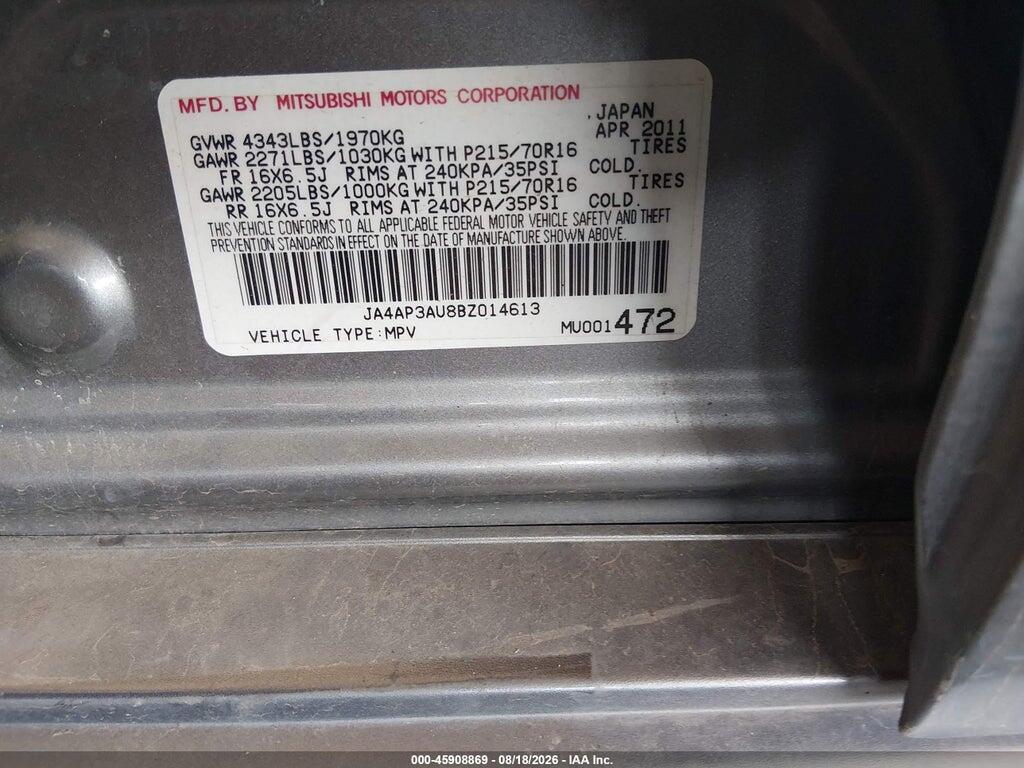 JA4AP3AU8BZ014613 2011 MITSUBISHI OUTLANDER SPORT photo no. 9