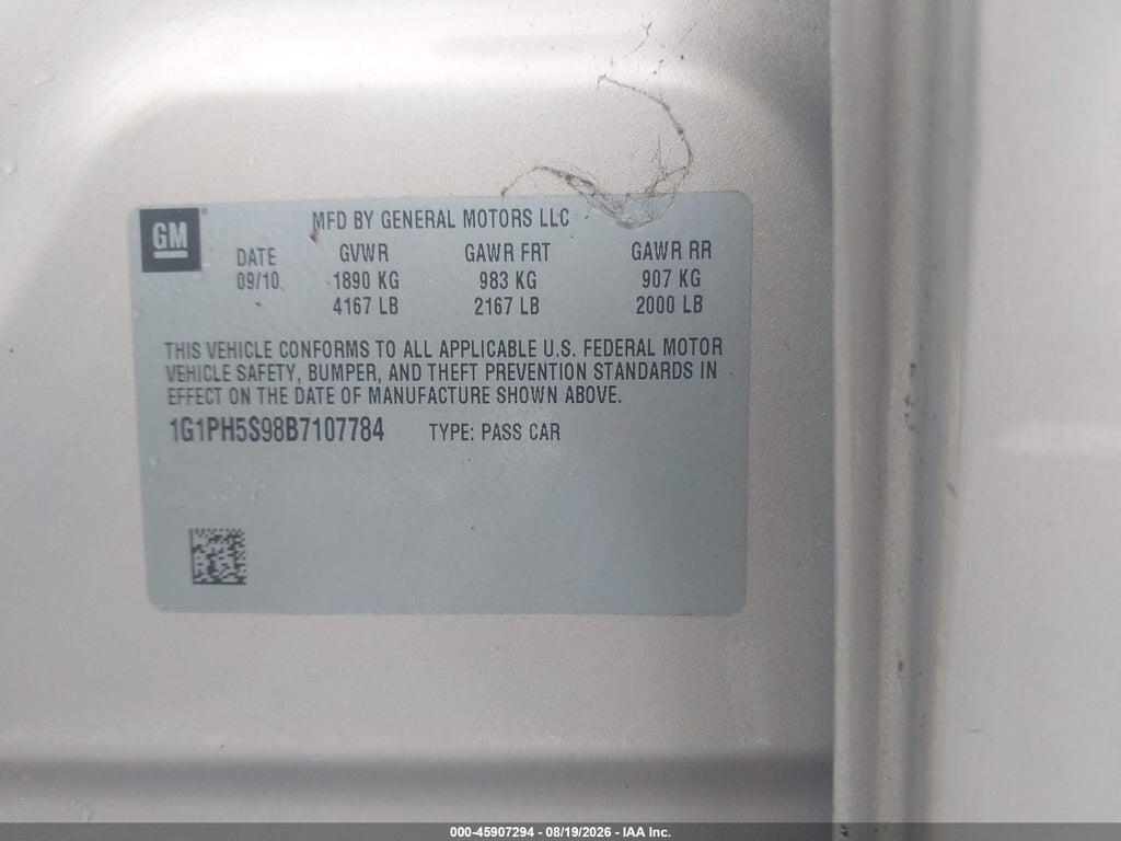 1G1PH5S98B7107784 2011 CHEVROLET CRUZE photo no. 9