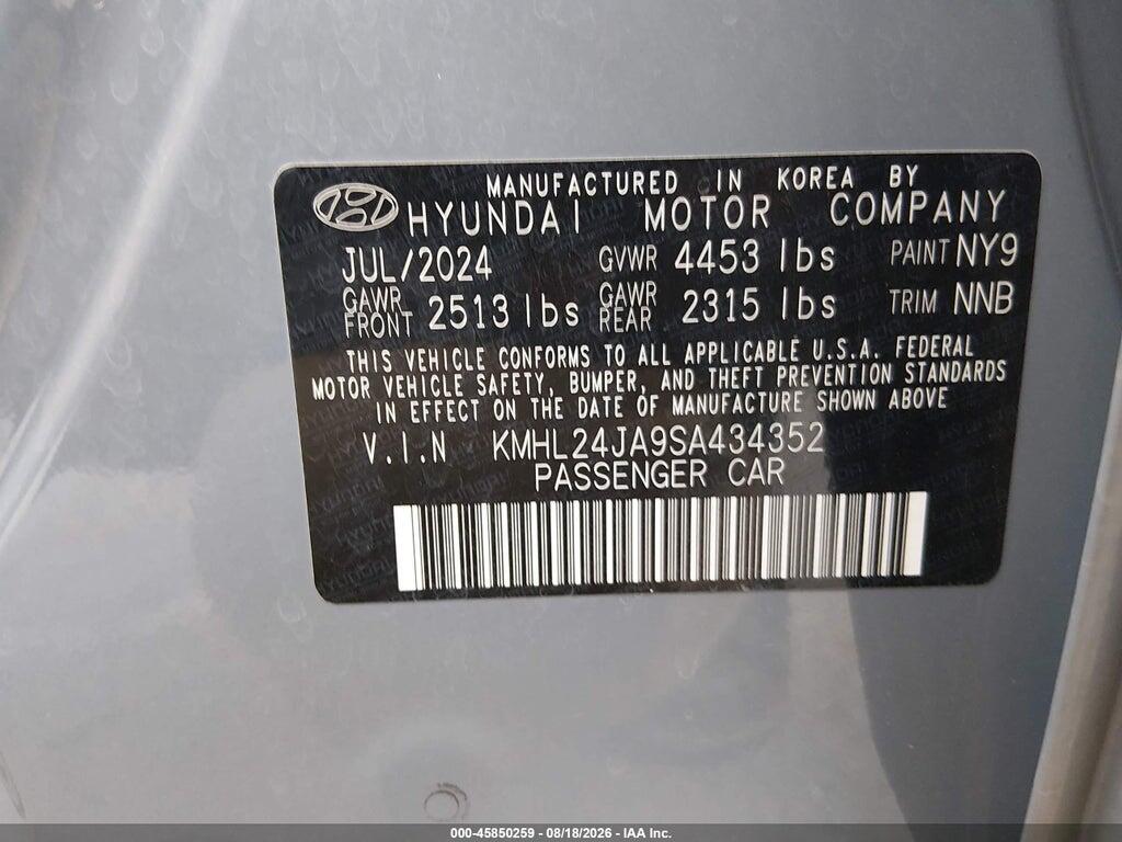 KMHL24JA9SA434352 2025 HYUNDAI SONATA photo no. 9