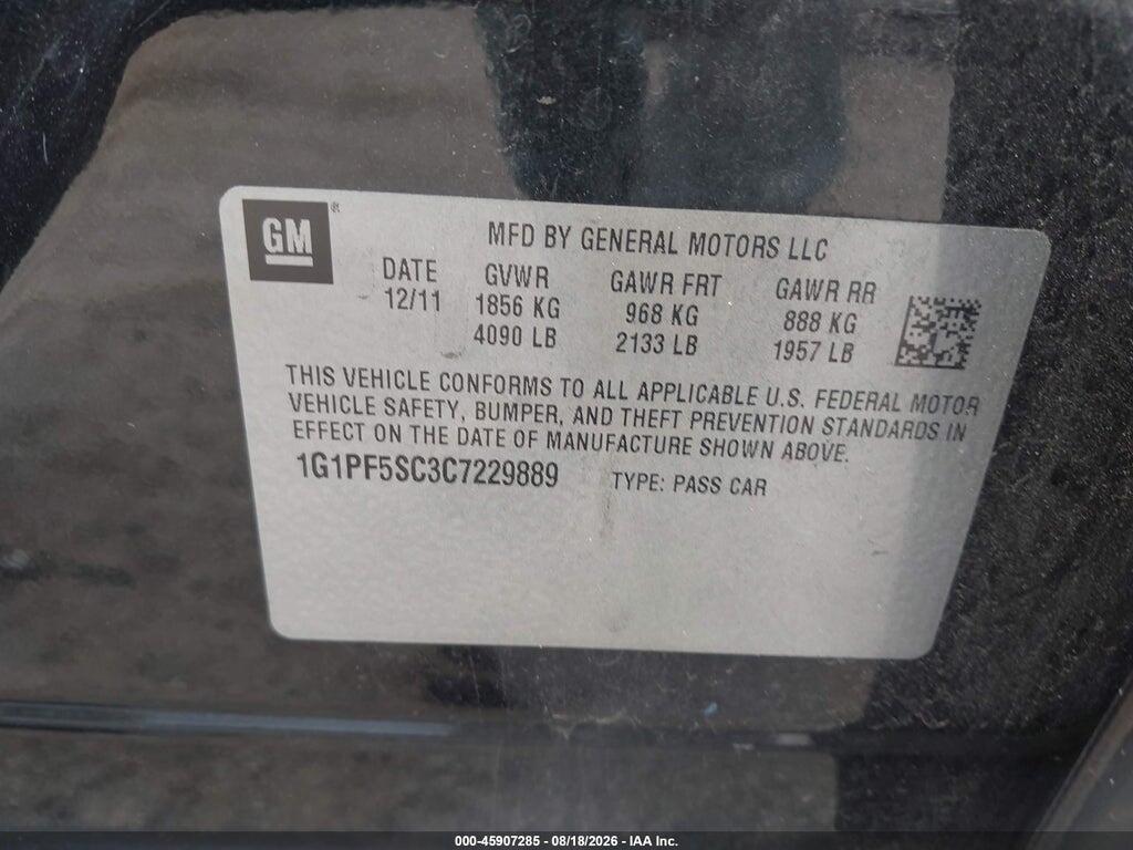 1G1PF5SC3C7229889 2012 CHEVROLET CRUZE photo no. 9