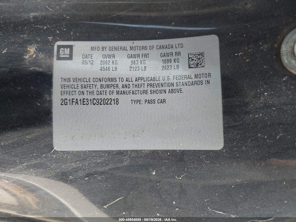 2G1FA1E31C9202218 2012 CHEVROLET CAMARO photo no. 9