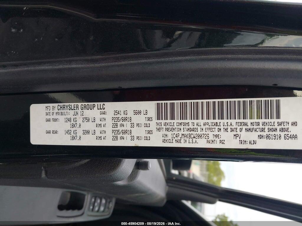 1C4PJMAK8CW200726 2012 JEEP LIBERTY photo no. 9