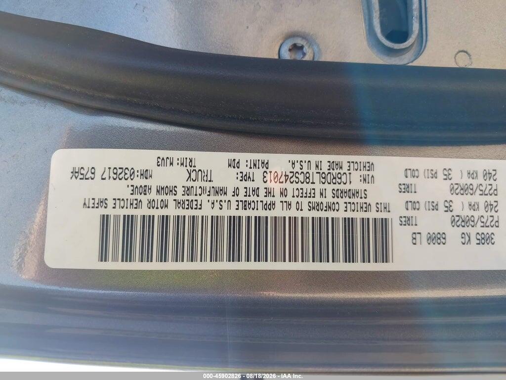 1C6RD6LT8CS247013 2012 RAM 1500 photo no. 9