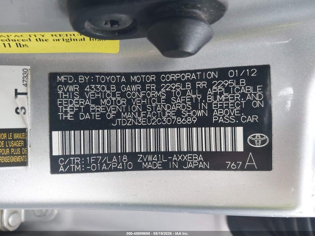 JTDZN3EU2C3078689 2012 TOYOTA PRIUS V photo no. 9