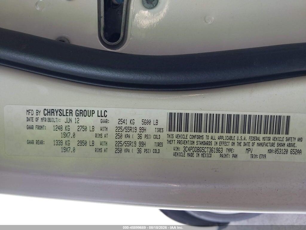 3C4PDDBG5CT361963 2012 DODGE JOURNEY photo no. 9