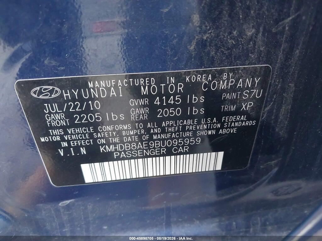 KMHDB8AE9BU095959 2011 HYUNDAI ELANTRA TOURING photo no. 9