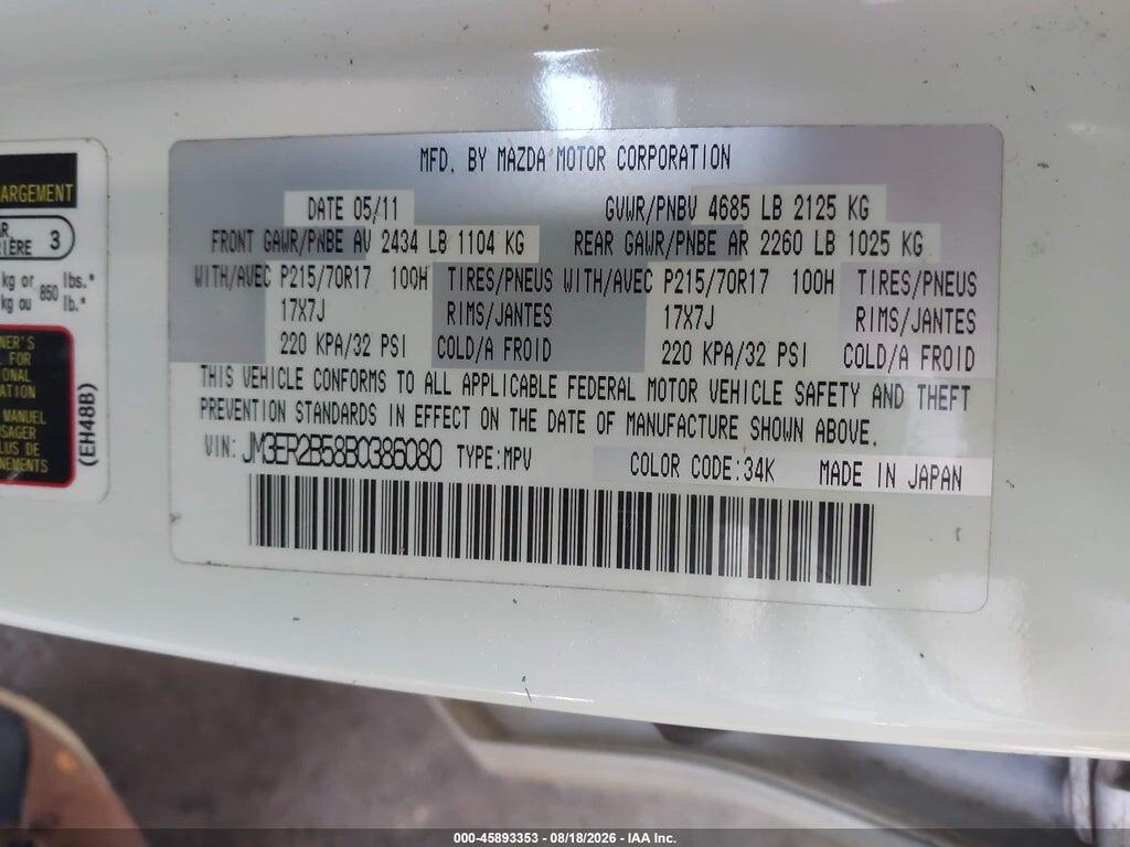 JM3ER2B58B0386080 2011 MAZDA CX-7 photo no. 9