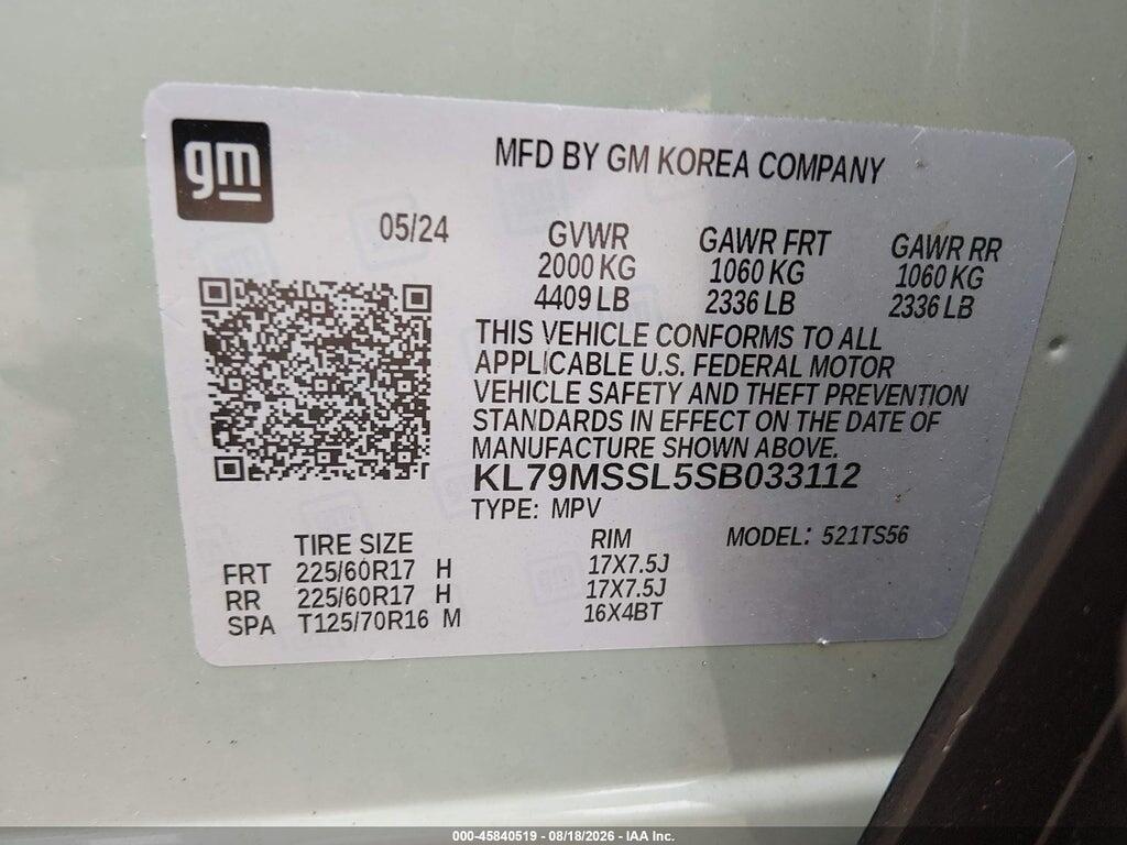 KL79MSSL5SB033112 2025 CHEVROLET TRAILBLAZER photo no. 9