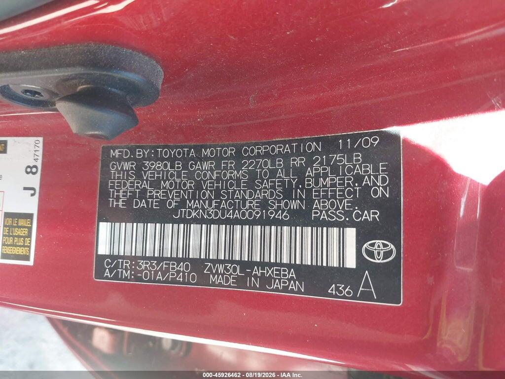 JTDKN3DU4A0091946 2010 TOYOTA PRIUS photo no. 9