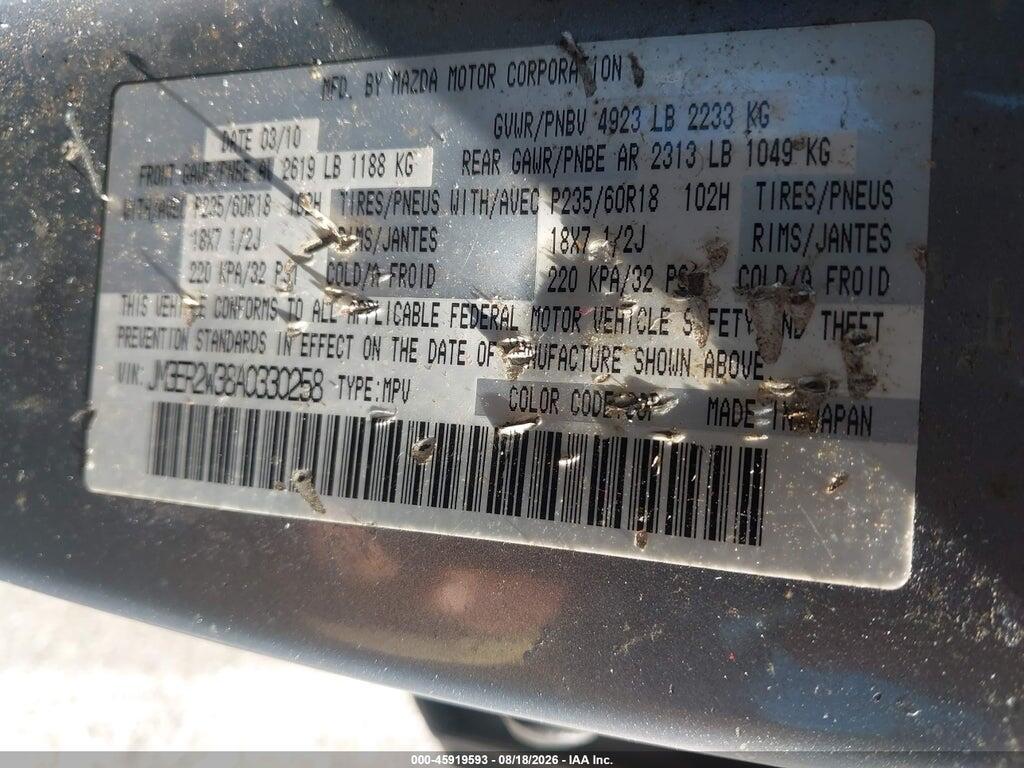JM3ER2W38A0330258 2010 MAZDA CX-7 photo no. 9
