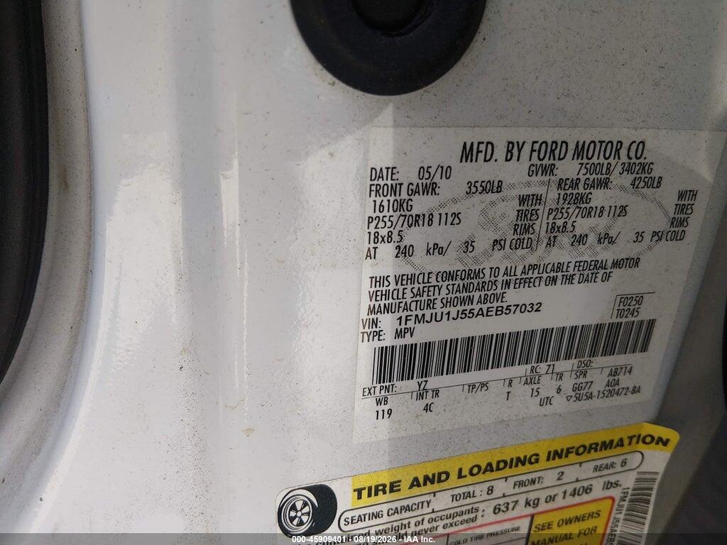1FMJU1J55AEB57032 2010 FORD EXPEDITION photo no. 9