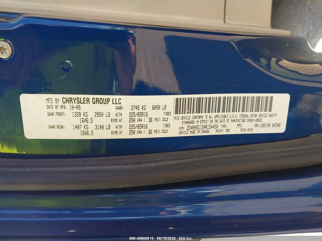 2D4RN5D15AR154450 2010 DODGE GRAND CARAVAN photo no. 9