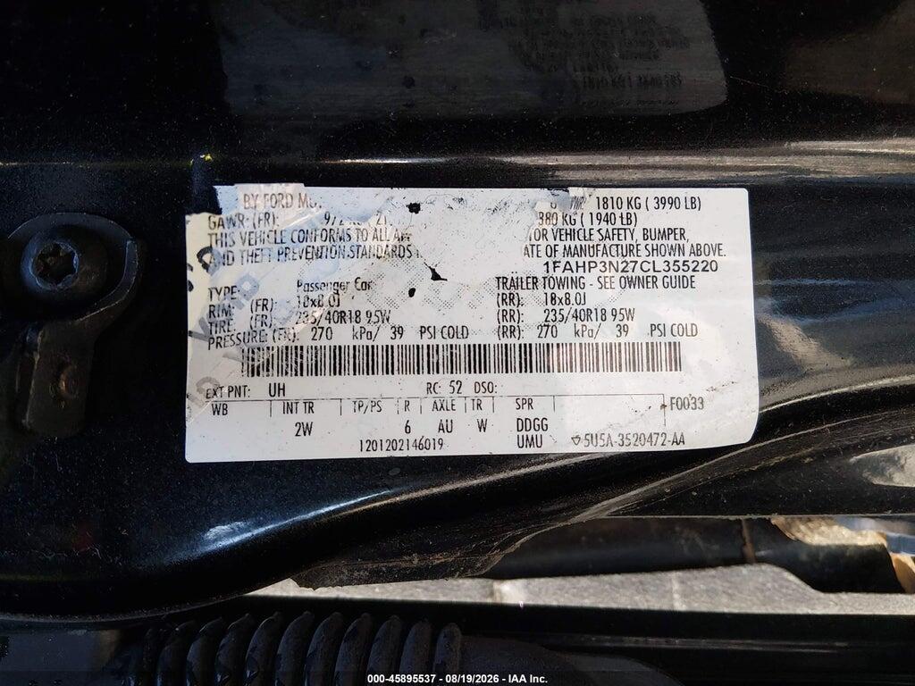 1FAHP3N27CL355220 2012 FORD FOCUS photo no. 9
