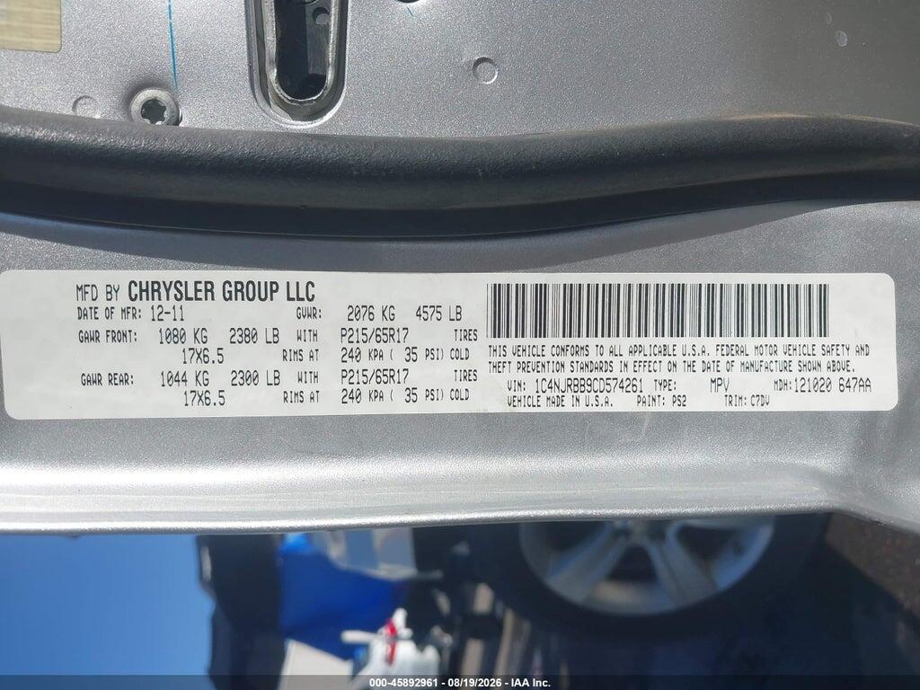 1C4NJRBB9CD574261 2012 JEEP PATRIOT photo no. 9