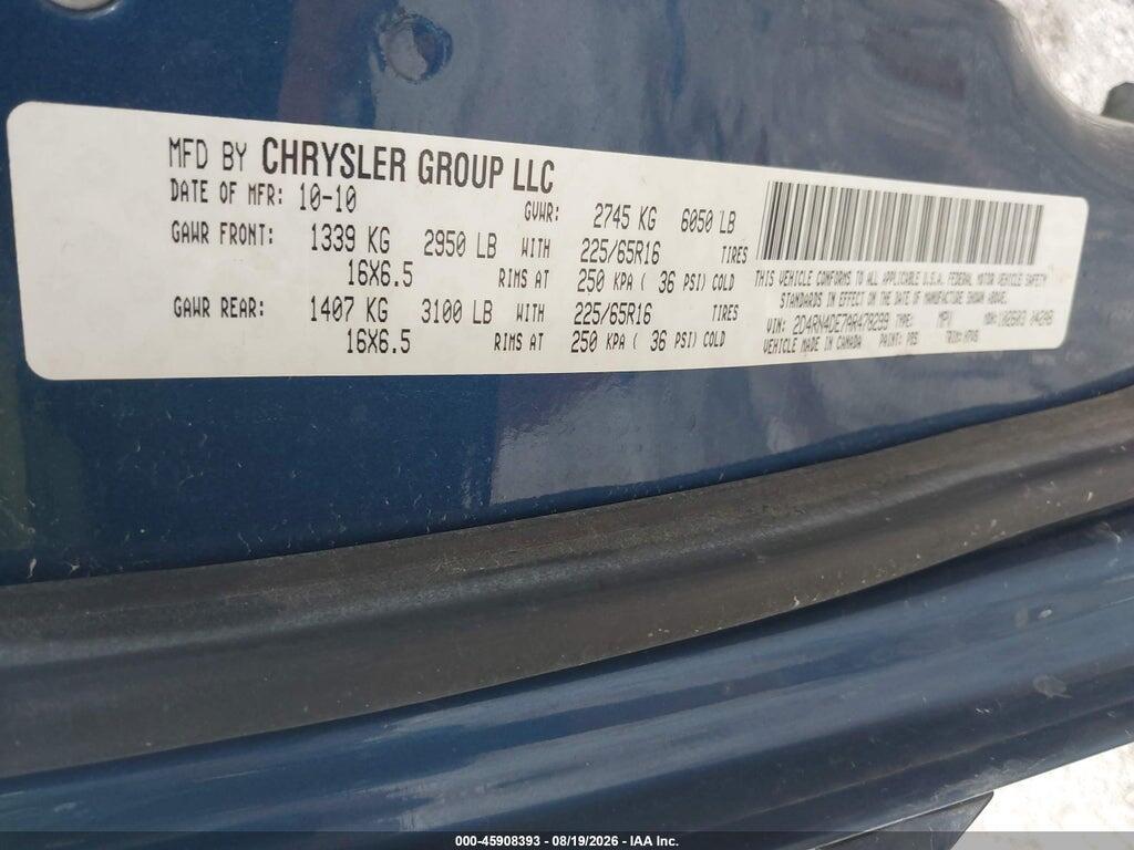 2D4RN4DE7AR478299 2010 DODGE GRAND CARAVAN photo no. 9