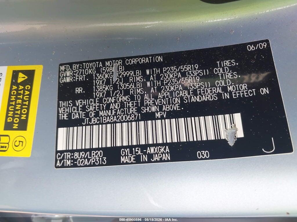 JTJBC1BA8A2006871 2010 LEXUS RX 450H photo no. 9
