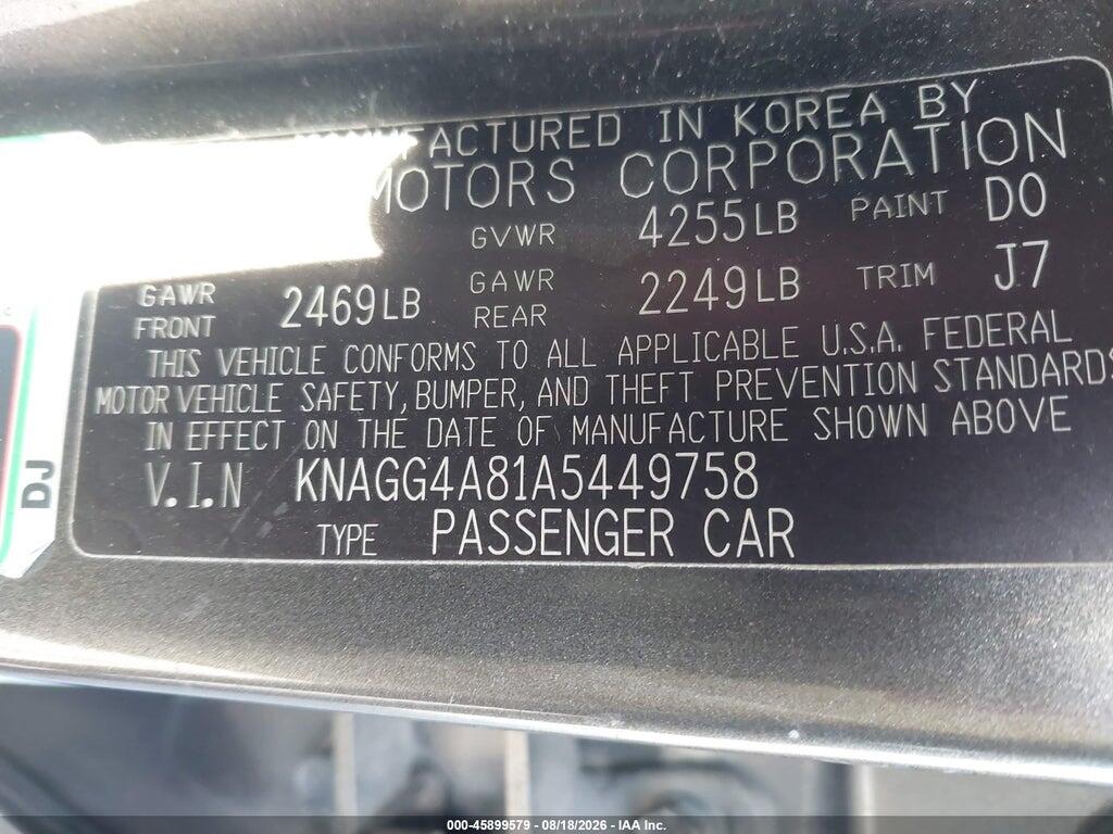 KNAGG4A81A5449758 2010 KIA OPTIMA photo no. 9